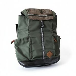 Outdoor Tactical Backpack Olive Green Roll Top Rucksack Quilted Back Laptop Bag